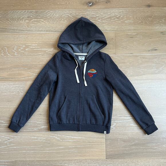 Hurley Full Zip Fleece Hooded Jacket - Size XS Unisex Black/Gray NEW - Picture 1 of 3